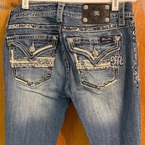 Miss Me Women's Blue Boot Cut Jeans with Embellishments